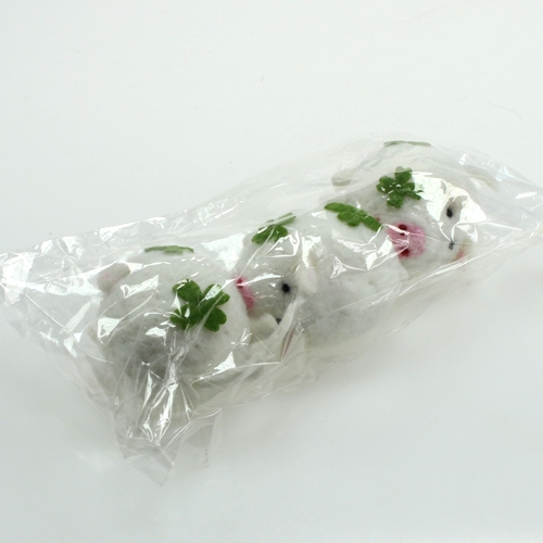 Floristik24 Lucky gris filt 7cm 3st