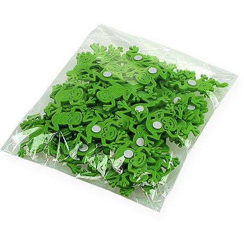 Floristik24 Filtgroda med limprick grön 5,5cm 72 st