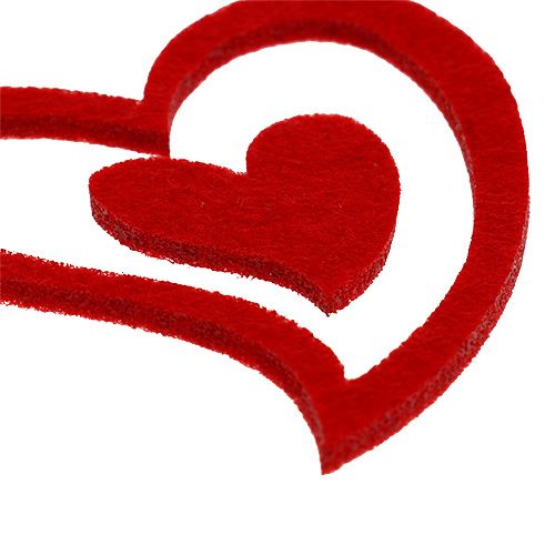 Floristik24 Filthjärtan mix 3cm - 7,5cm röd 72 st