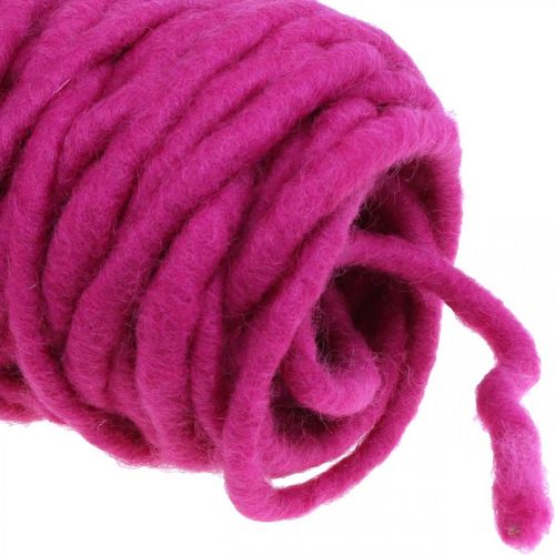 Floristik24 Filtsnöre trådullssnöre rosa 20m