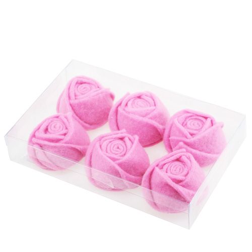 Floristik24 Filt rosa Ø8cm H4,5cm 6st