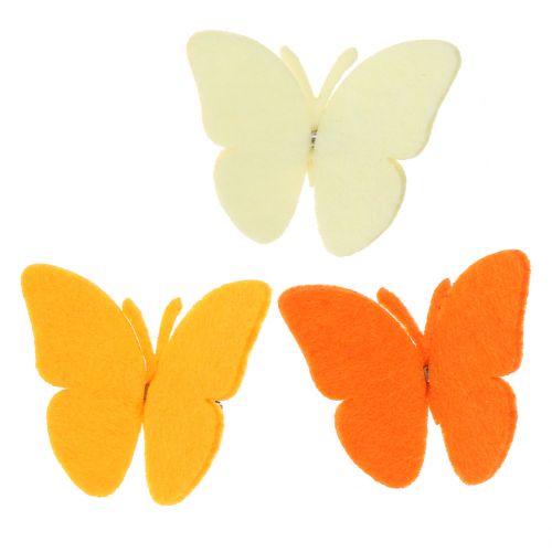 Floristik24 Filtade fjärilar med klipp 7cm 24st
