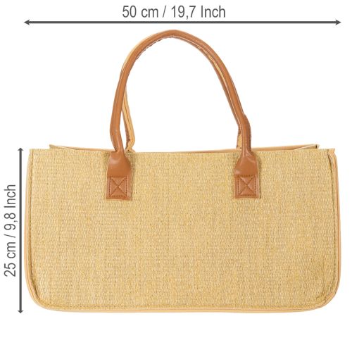 Filtväska i raffialook 50cm x 25cm x 25cm | Floristik24.se