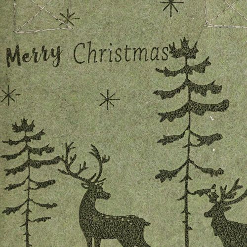 Floristik24 Filtpåse God Jul liten med handtag Grön 15×10 cm
