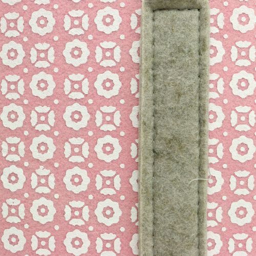 Floristik24 Filtväska rosa-grå med mönster 55cm x 36cm x 18cm