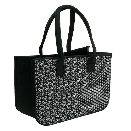 Floristik24 Filtväska svart med mönster 39cm x 20cm x 25cm