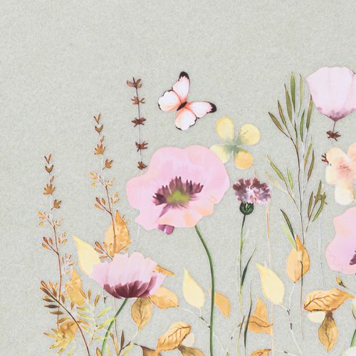 Artikel Filtväska med blommotiv, perfekt för vardagsbruk och fritid, 38 cm