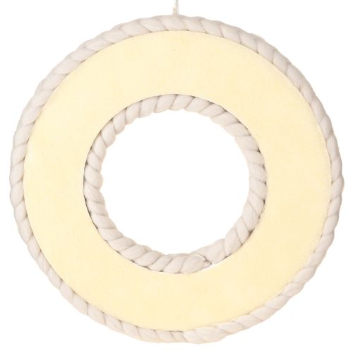 Artikel Prydnadskrans av filtull för upphängning i beige Ø30cm H4cm