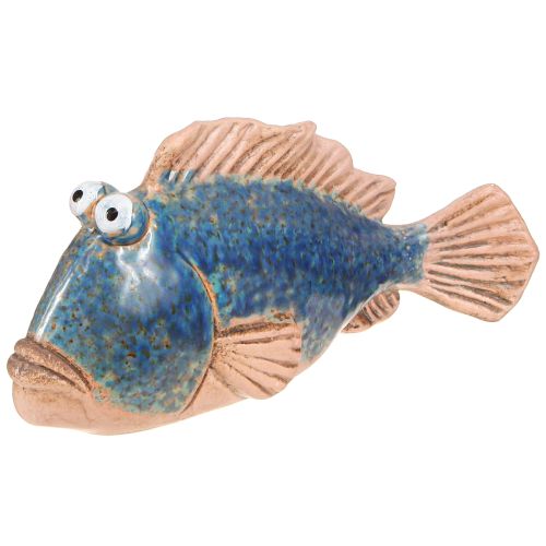Artikel Fiskdekoration keramik blå naturlig sommardekoration 22×7×11cm