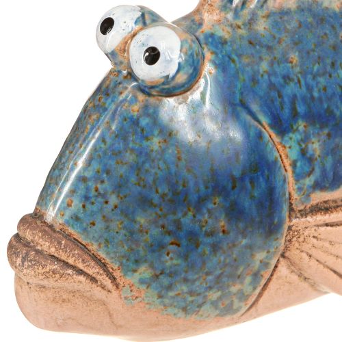 Artikel Fiskdekoration keramik blå naturlig sommardekoration 22×7×11cm