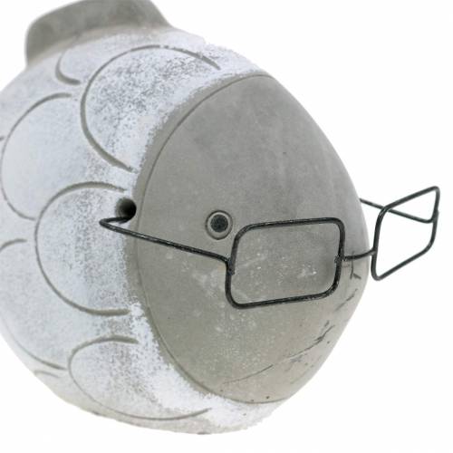 Floristik24 Deco fisk med glas blå vit 15,5/14,5cm 2st