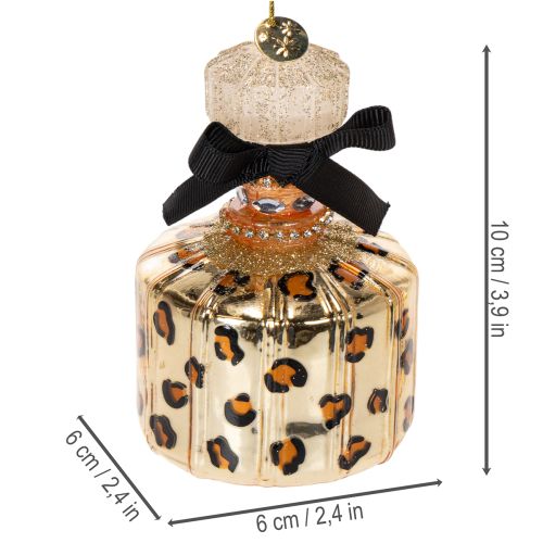 Julgransprydnad: parfymflaska och läppstift med leopardmönster, 11 cm, 2 stycken | Floristik24.se