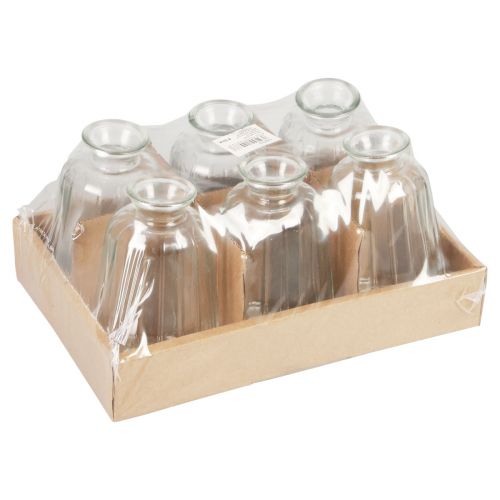 Artikel Dekorativa flaskor ljusstake minivaser glas H11cm 6 st