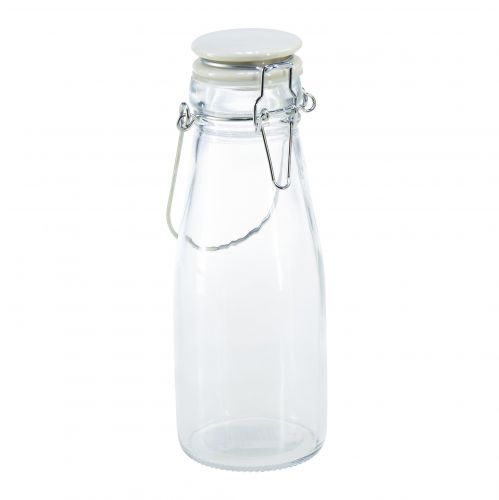 Artikel Flaska dekorativt glas med lock klar Ø7cm 20,5cm