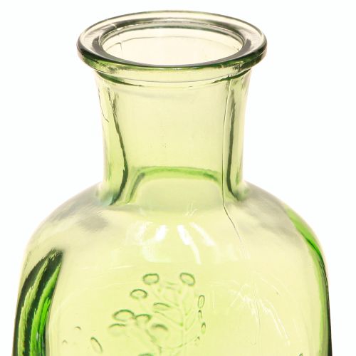 Artikel Flaskvas glasvas med motiv flaskglas grön H19cm 2st
