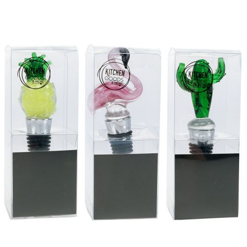 Floristik24 Flaskpropp med figurer av glas 11-12cm 3st