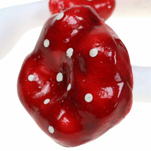Floristik24 Dekorativ flugsvampset röd, vit 6–7cm 12st
