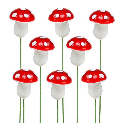 Floristik24 Toadstools mini på tråd 1,8 cm 100 st