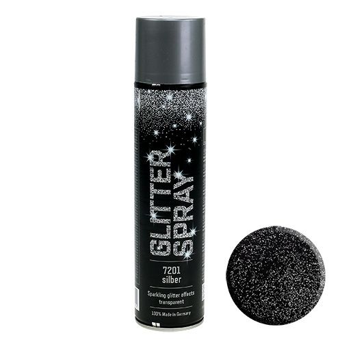 Floristik24 Glitter spray silver 400ml