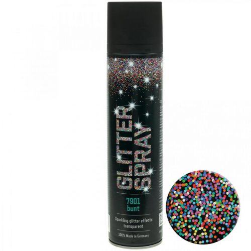 Floristik24 Glitterspray för hantverk färgglad sprayfärg glitter 400ml