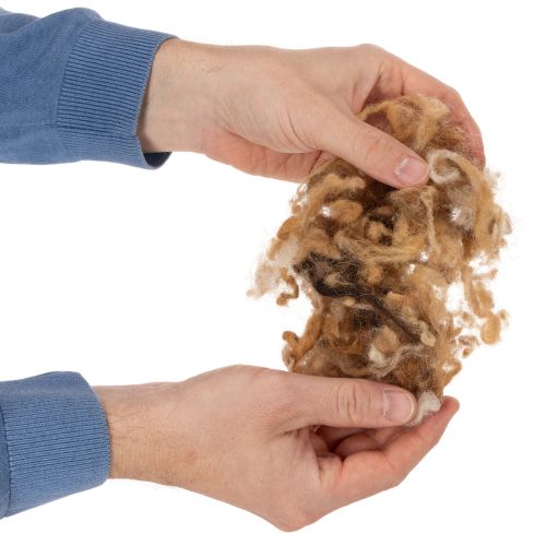 Brun melerad fårull, naturlig ull, lös, för pyssel, 250 g | Floristik24.se