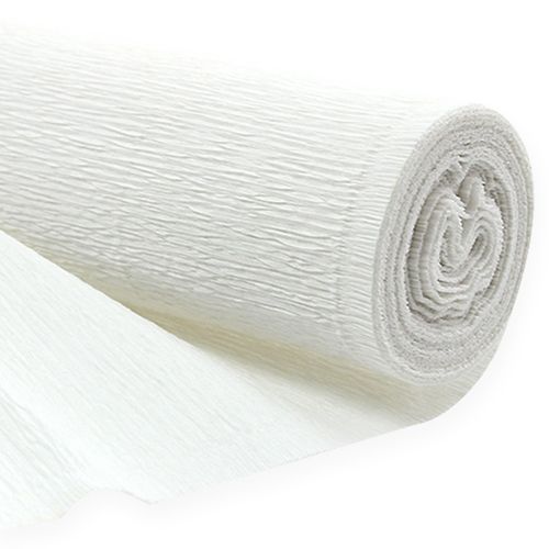 Blomsterpapper, crêpepapper, vit, 50×250 cm, 5 st