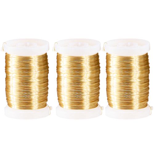 Artikel Floristtråd myrtentråd dekorativ tråd guld 0,30mm 100g 3 st.