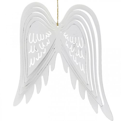 Floristik24 Vingar att hänga, adventsdekoration, änglavingar av metall Vit H29.5cm B28.5cm