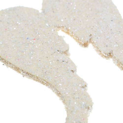 Floristik24 Scatter dekoration änglavingar glitter vit 5cm 48 st