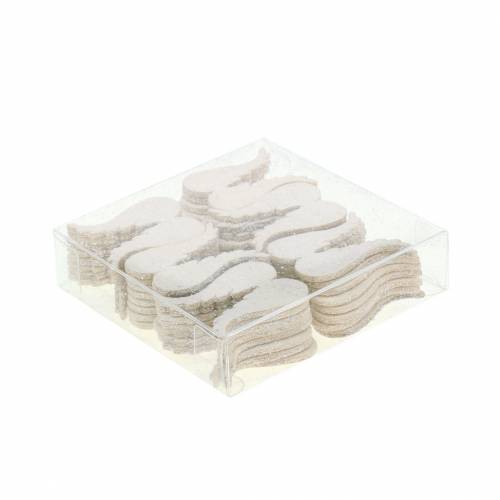 Floristik24 Scatter dekoration änglavingar glitter vit 5cm 48 st