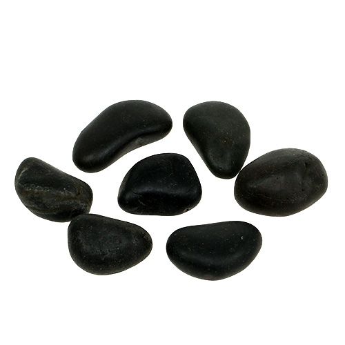 River Pebbles svart matt 2cm - 5cm 1kg