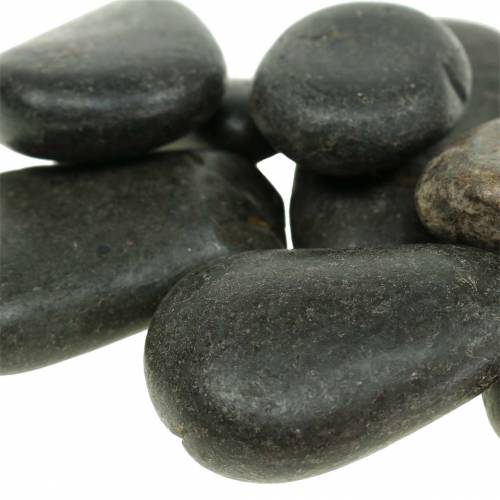 Artikel River Pebbles Mattsvart Naturstenar Dekorationsstenar L15–60 mm B15–40 mm 2 kg