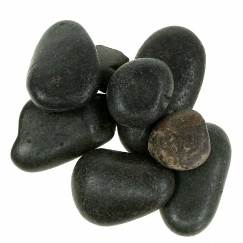 Floristik24 River Pebbles Mattsvart Naturstenar Dekorationsstenar L15–60 mm B15–40 mm 2 kg