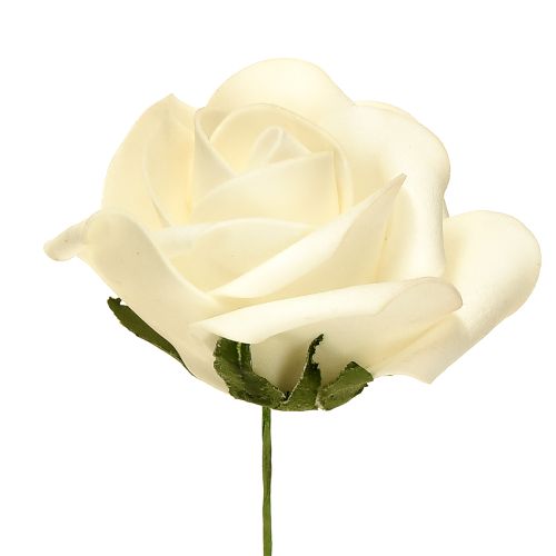 Skumrosor med stjälkblommor skumkräm Ø7,5cm 18 st