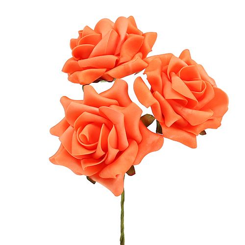 Floristik24 Skumrosa Ø 10cm Orange 8 st