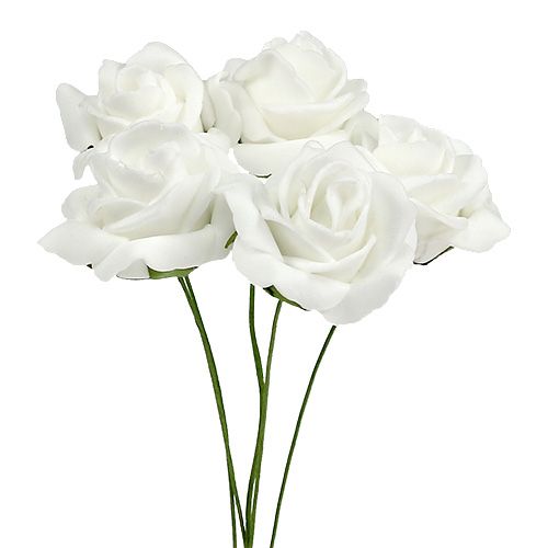 Floristik24 Foam Rose Ø4,5cm vit 36 st