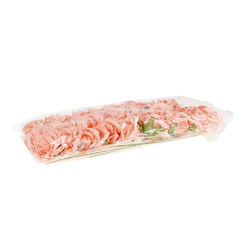 Floristik24 Foam Rose Ø 6cm laxrosa 27 st