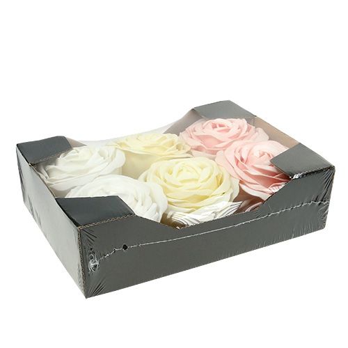Artikel Foamrose Mix Ø10cm rosa, kräm, vit 6 st