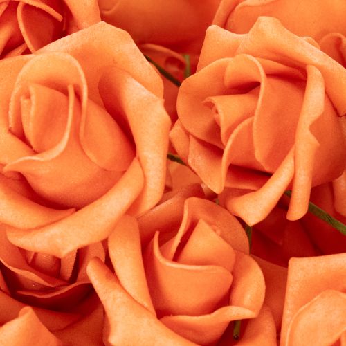 Konstgjord orange ros, 5 cm blomning, enkel, 100 stycken | Floristik24.se