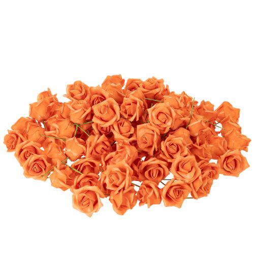 Konstgjord orange ros, 5 cm blomning, enkel, 100 stycken | Floristik24.se