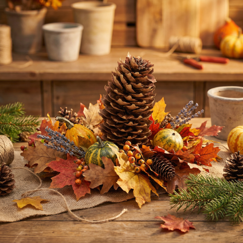 Artikel Naturliga tallkottar, dekorativa kottar för pyssel, 10-11 cm, 5 stycken