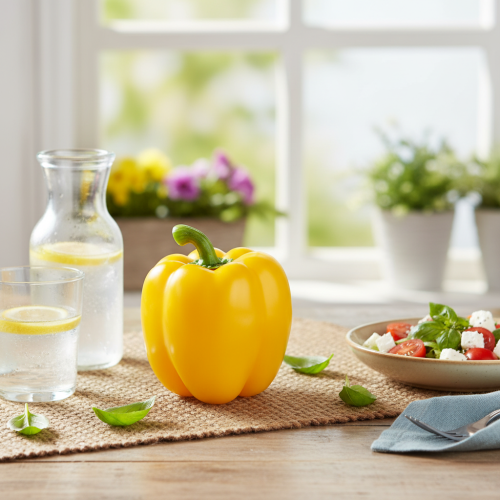 Artikel Matdocka dekoration grönsaker peppar gul H10cm