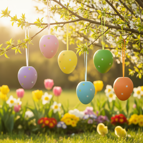 Artikel Stora påskägg för upphängning av plastägg 11×14,5cm 6 st