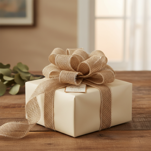 Artikel Naturligt juteband, 5 cm brett, 40 m långt