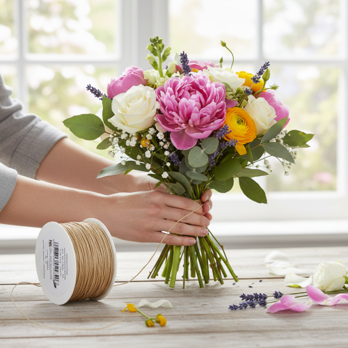 Artikel Papperslindad tråd, trådlindad, Ø2mm, 100m, naturlig