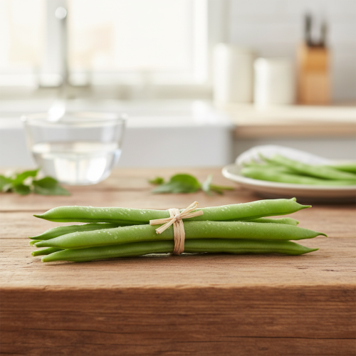 Artikel Dekorativa bönor, konstgjorda grönsaker, gröna, äkta touch, 17 cm, 6 bitar