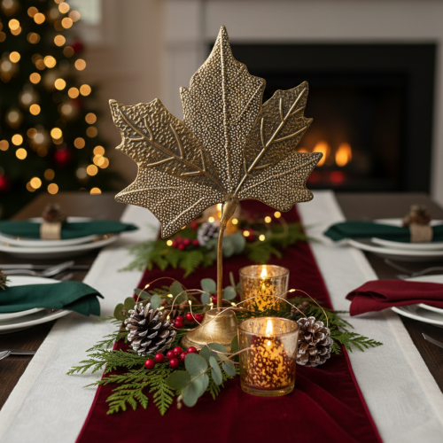 Artikel Bordsdekoration höstlövdekoration gyllene antik 58cm × 39cm