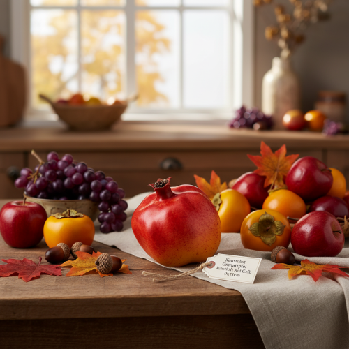 Artikel Konstgjord frukt granatäpple konstgjord röd gul 9×11cm