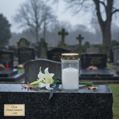 Artikel Gravljus, vitt och guld, Ø5,5 cm, H11,5 cm, 24 timmar, 12 stycken