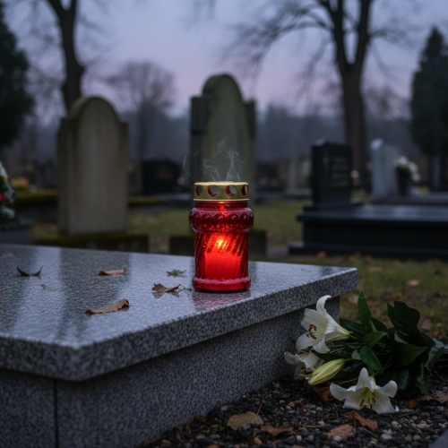 Artikel Gravljus för höstlig gravdekoration för alla helgons dag och de dödas söndag, 13 cm, 8 stycken